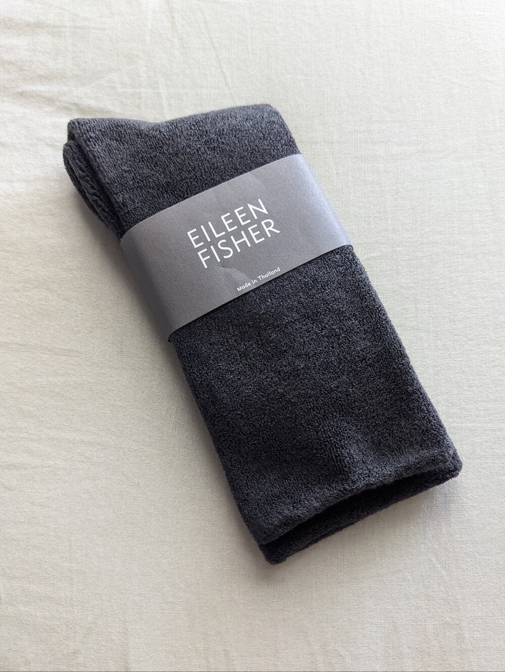 Eileen Fisher Loopy Terry Crew Socks - Charcoal